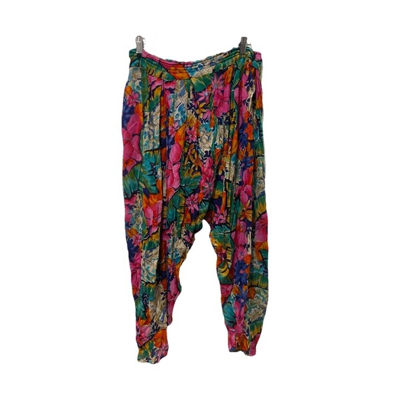 Bandini Floral Printed Harem Pants Hippie Festival 100% Rayon Size P - Picture 5 of 8